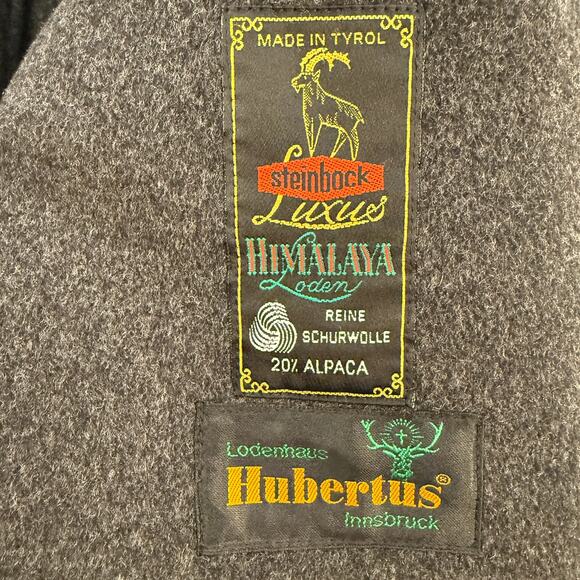 VTG Steinbock Original Coat Men's Loden Coat Wool Alpaca Grey Charcoal Vintage - Picture 5 of 16